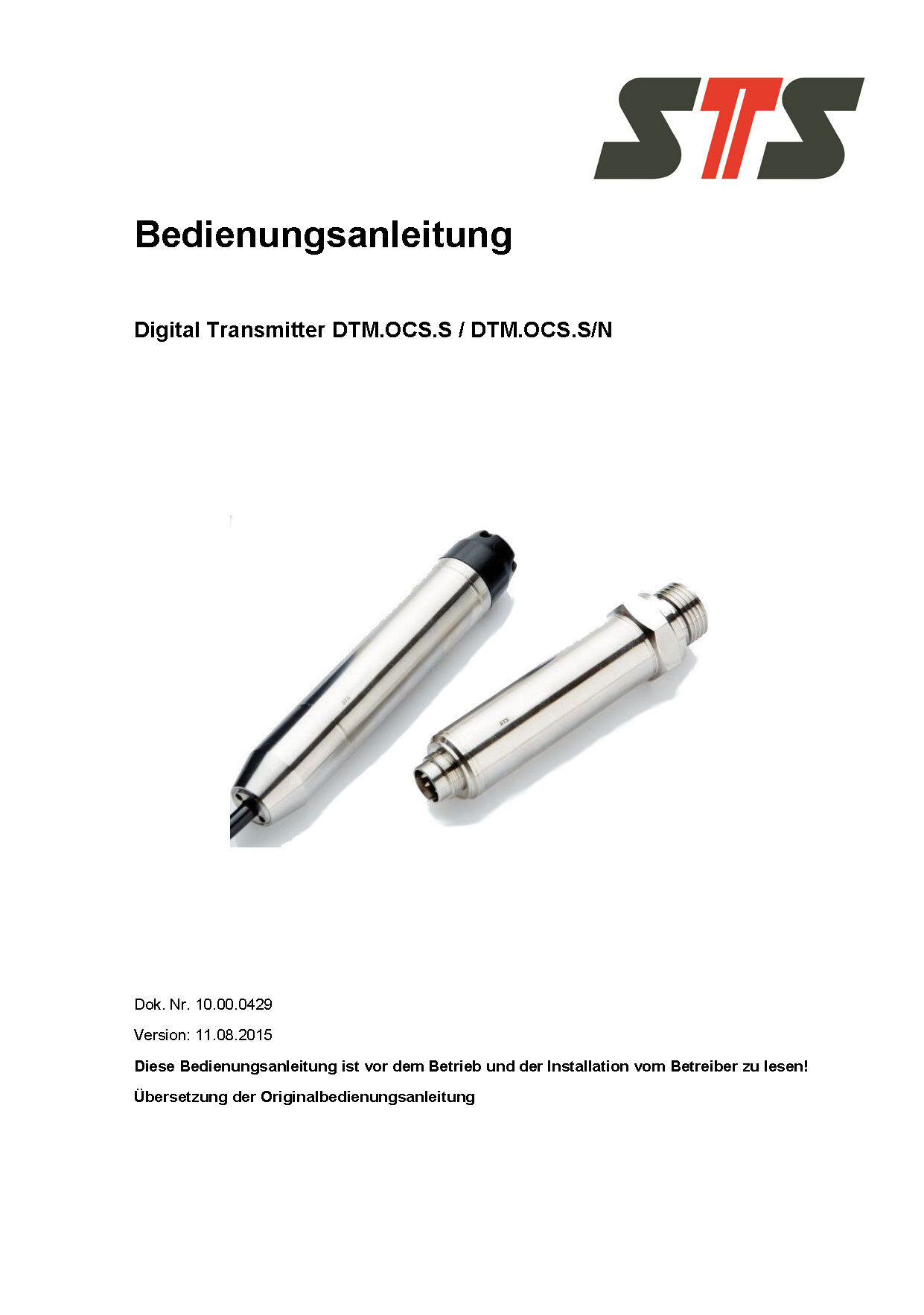 DTM_Operating instructions